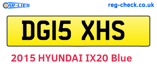 DG15XHS are the vehicle registration plates.