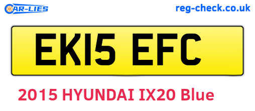 EK15EFC are the vehicle registration plates.