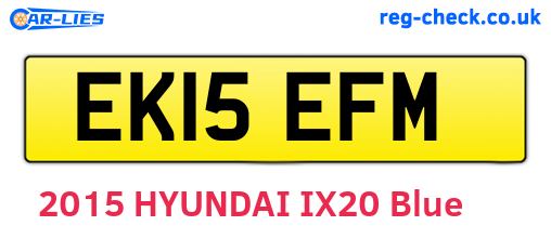 EK15EFM are the vehicle registration plates.