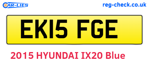 EK15FGE are the vehicle registration plates.