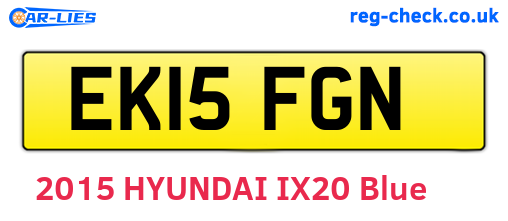EK15FGN are the vehicle registration plates.