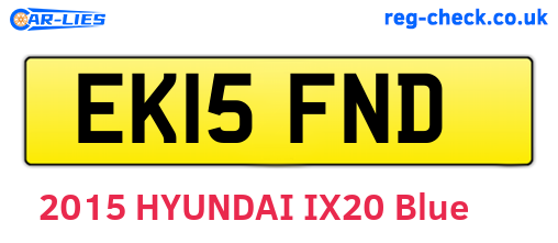 EK15FND are the vehicle registration plates.