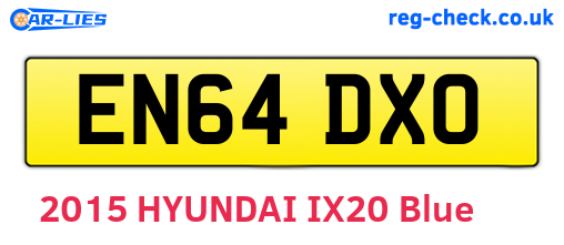 EN64DXO are the vehicle registration plates.