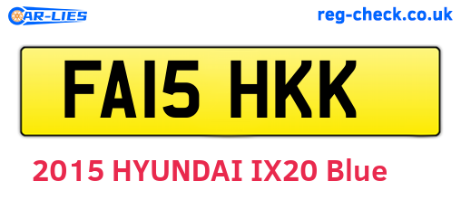 FA15HKK are the vehicle registration plates.