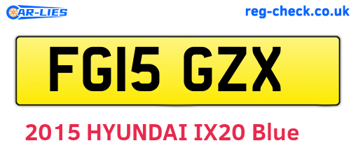 FG15GZX are the vehicle registration plates.