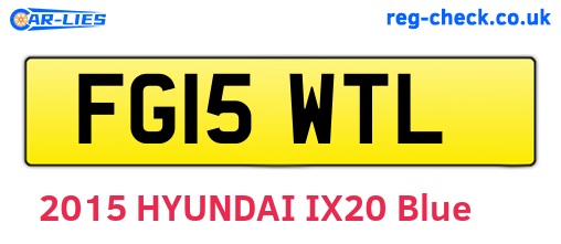 FG15WTL are the vehicle registration plates.