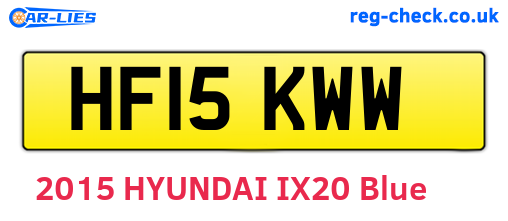 HF15KWW are the vehicle registration plates.