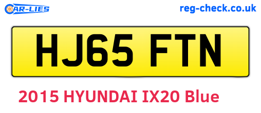 HJ65FTN are the vehicle registration plates.