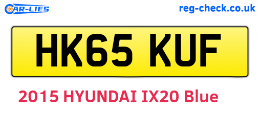 HK65KUF are the vehicle registration plates.