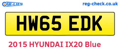 HW65EDK are the vehicle registration plates.