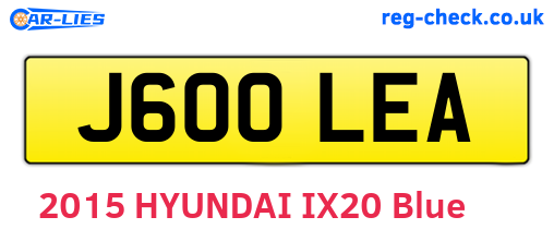 J600LEA are the vehicle registration plates.