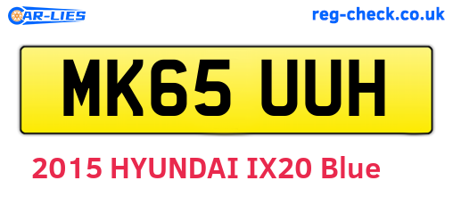 MK65UUH are the vehicle registration plates.