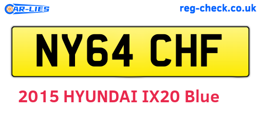 NY64CHF are the vehicle registration plates.