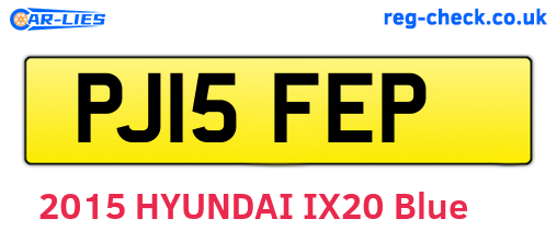 PJ15FEP are the vehicle registration plates.