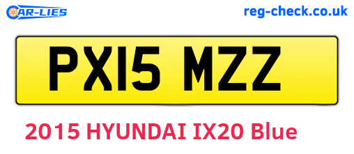 PX15MZZ are the vehicle registration plates.