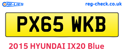 PX65WKB are the vehicle registration plates.