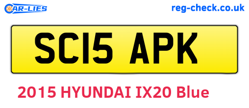 SC15APK are the vehicle registration plates.