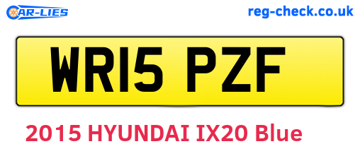 WR15PZF are the vehicle registration plates.