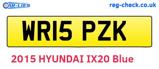 WR15PZK are the vehicle registration plates.