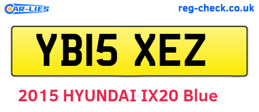 YB15XEZ are the vehicle registration plates.