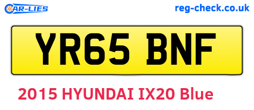 YR65BNF are the vehicle registration plates.