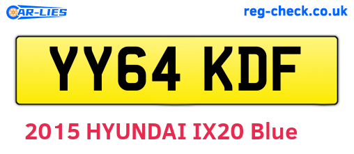 YY64KDF are the vehicle registration plates.