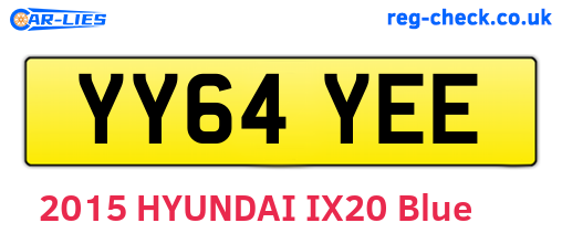 YY64YEE are the vehicle registration plates.
