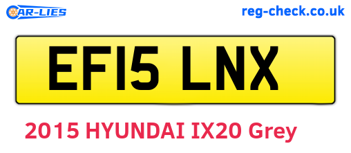 EF15LNX are the vehicle registration plates.
