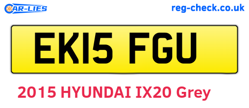 EK15FGU are the vehicle registration plates.