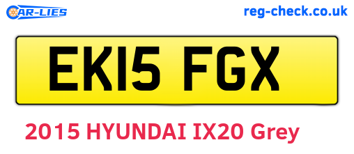 EK15FGX are the vehicle registration plates.