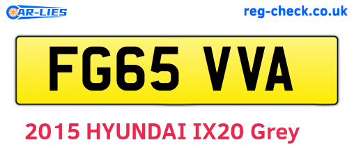 FG65VVA are the vehicle registration plates.