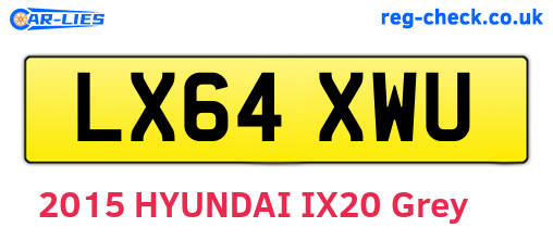 LX64XWU are the vehicle registration plates.
