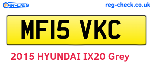 MF15VKC are the vehicle registration plates.
