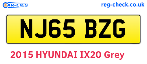 NJ65BZG are the vehicle registration plates.