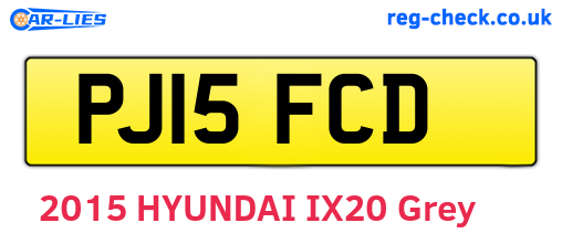 PJ15FCD are the vehicle registration plates.