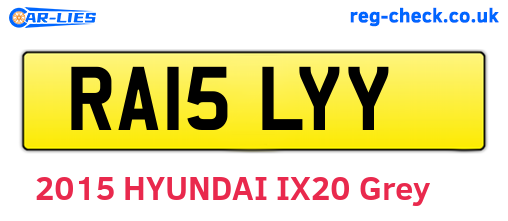 RA15LYY are the vehicle registration plates.