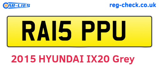 RA15PPU are the vehicle registration plates.
