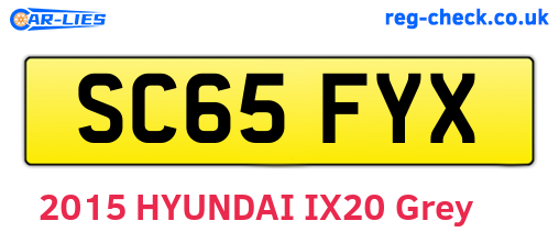 SC65FYX are the vehicle registration plates.