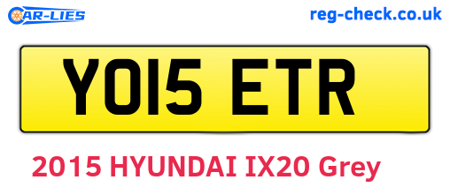 YO15ETR are the vehicle registration plates.