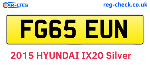 FG65EUN are the vehicle registration plates.