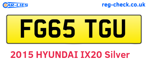 FG65TGU are the vehicle registration plates.