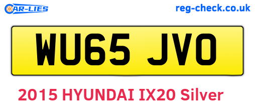 WU65JVO are the vehicle registration plates.