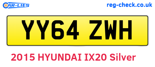 YY64ZWH are the vehicle registration plates.