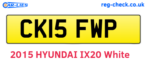 CK15FWP are the vehicle registration plates.