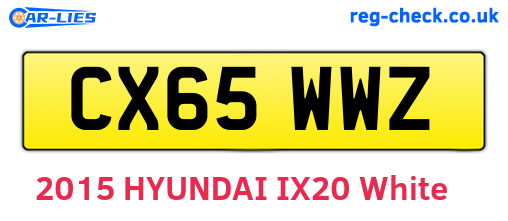 CX65WWZ are the vehicle registration plates.