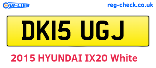DK15UGJ are the vehicle registration plates.