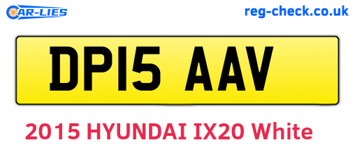 DP15AAV are the vehicle registration plates.