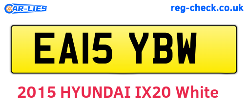 EA15YBW are the vehicle registration plates.