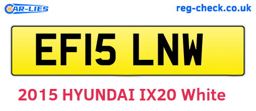 EF15LNW are the vehicle registration plates.