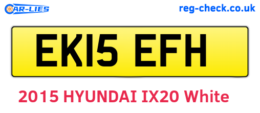 EK15EFH are the vehicle registration plates.